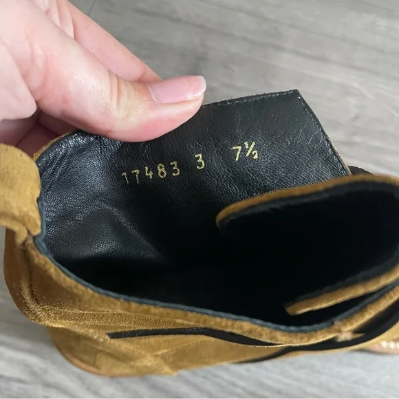 Freda Salvador Athena Suede Moto Boot Acorn Suede Size 7.5 - Picture 4 of 6